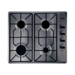 Belling GHU60GE MK2 SS 60cm Gas Hob with Enamel Pan Supports in Stainless Steel